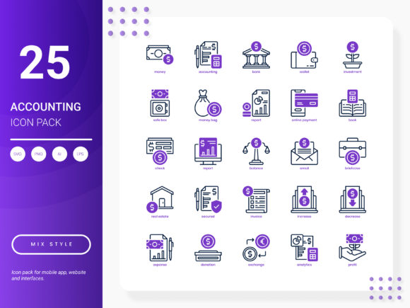 Accounting Icon Pack for Modern Business Graphics