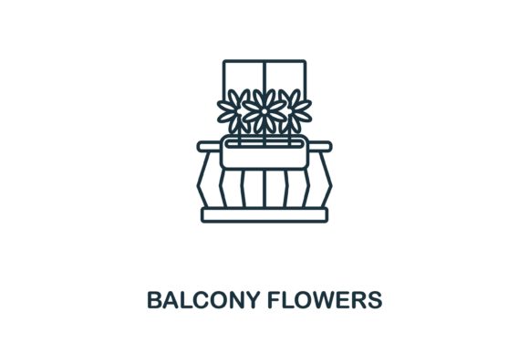 Balcony Flowers Icon for Branding and Marketing Graphics