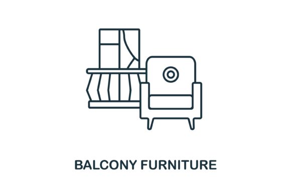 Balcony Furniture Icon for Crafting and Graphics