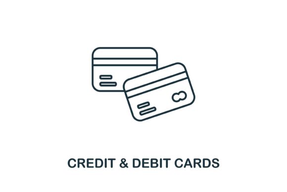 Credit Debit Cards Icon for Branding and Marketing Graphics