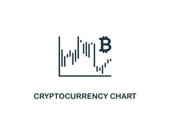 Cryptocurrency Chart Icon for Web and Editorial Design