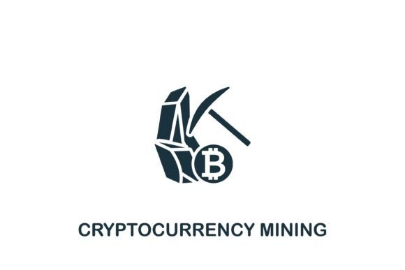 Cryptocurrency Mining Icon for Crafting and Design