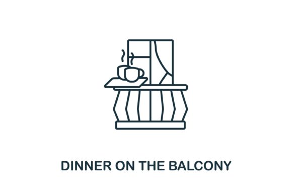 Dinner on the Balcony Icon: A Versatile Graphic for Local Branding