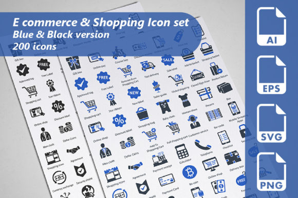 E Commerce and Shopping Icon Set for Local Branding