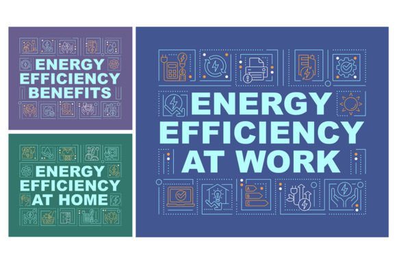 Energy Efficiency at Home Word Banners Review