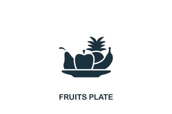Fruits Plate Icon for Modern Graphics and Icons