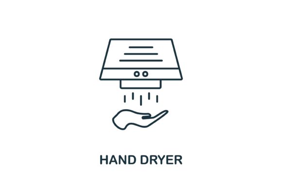 Hand Dryer Icon: A Versatile Graphic for Modern Web and Editorial Design