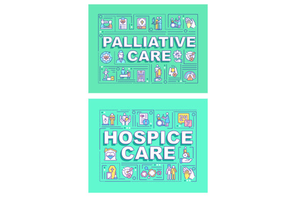 Hospice Care Word Concepts Banner Set for Graphic Templates