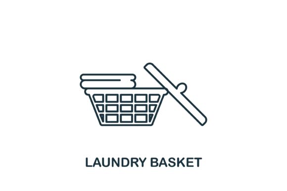 Laundry Basket Icon for Graphic Design Projects