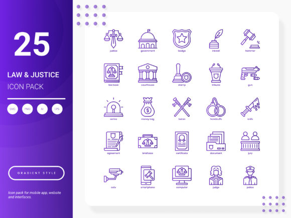 Law and Justice Icon Pack for Local Business Branding