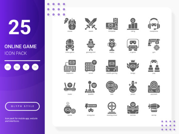 Online Game Icon Pack: Stylish Graphics for Local Branding
