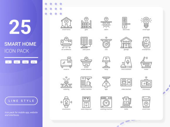 Smart Home Icon Pack: A Versatile Graphic Design Asset
