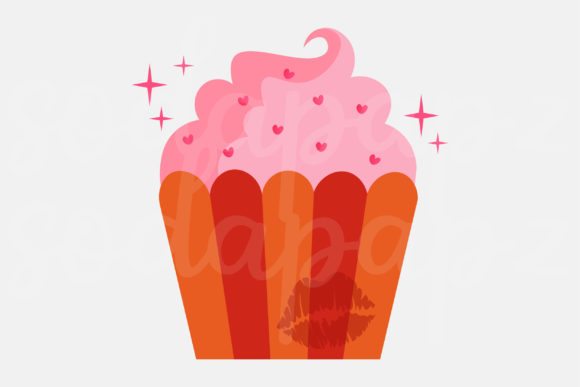 Valentines - Cupcake 2 Graphics for Icons and Design Projects