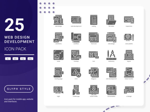 Web Design and Development Icon Pack for Graphics